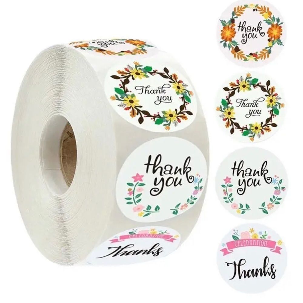 stickers small business thank you stickers thank you card 1" ROUND - Picture 2 of 3